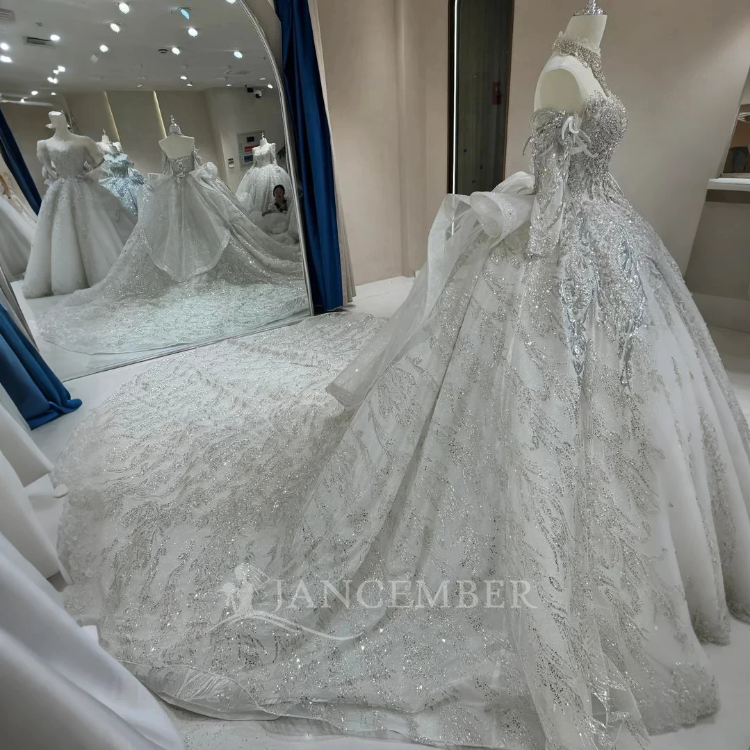 Abito da sposa invernale a maniche lunghe Bedad di lusso personalizzato 2025 Nuovo Vestido De Noiva per abito da sposa Plus Size Lunghezza pavimento