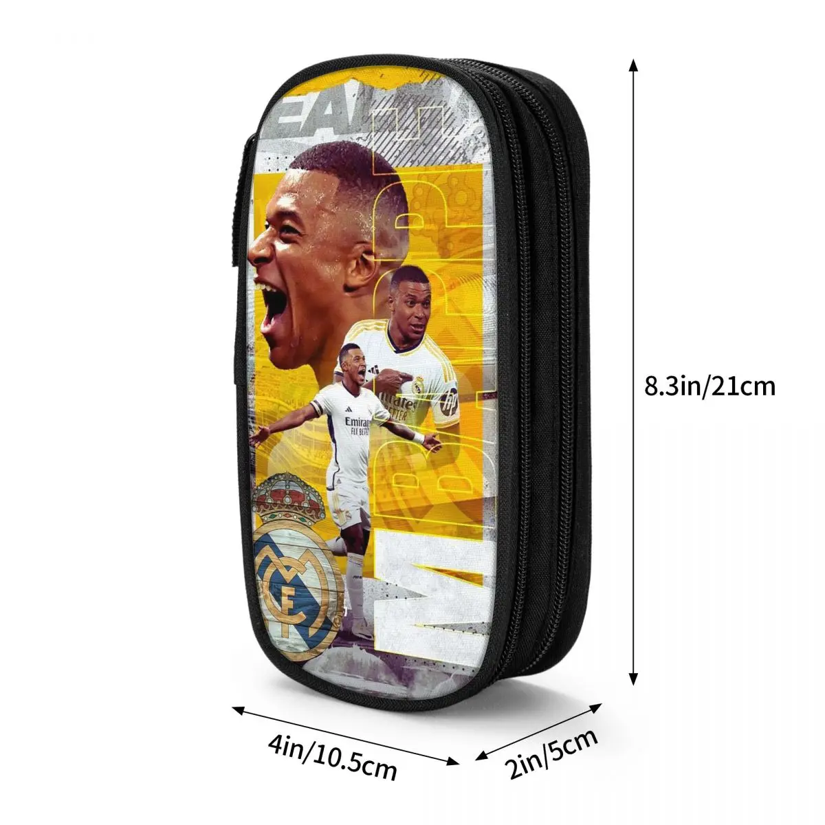 KM Mbappe tempat pensil Merch, aksesori sekolah sepak bola lapisan ganda tempat alat tulis besar tas hadiah