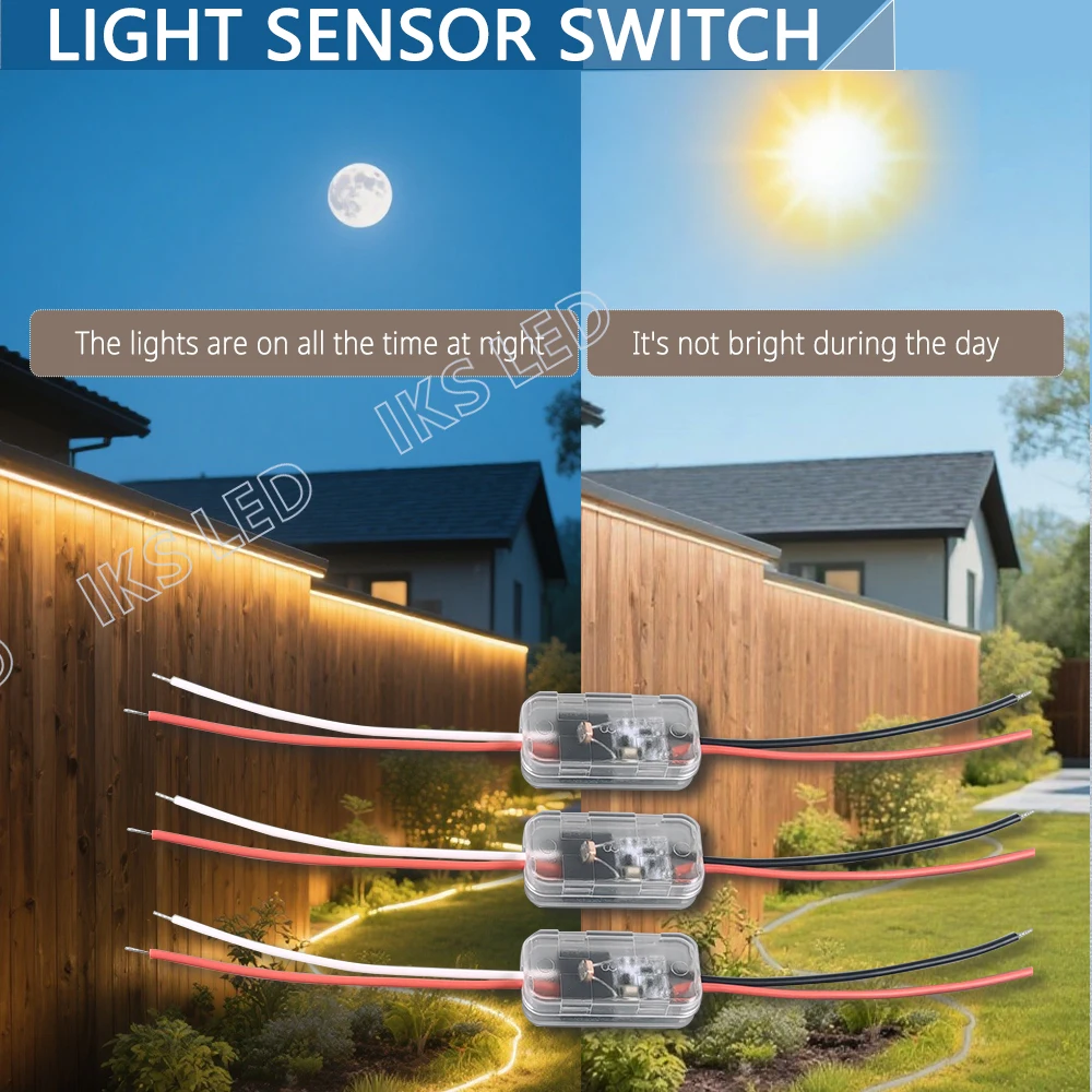Light Sensor Switch Automatic Auto on Off Photocell Street Light Switch DC3.7-24V 12V 24V 5A Photoswitch Photosensitive Sensor view 6