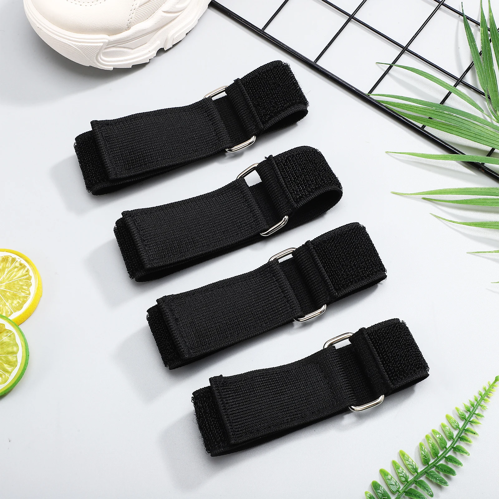 

4pcs Elastic Fastening With Buckles Hook Loop Cable Ties Securing Straps Luggage Sports Durable Nylon Storage Organizer Heavy