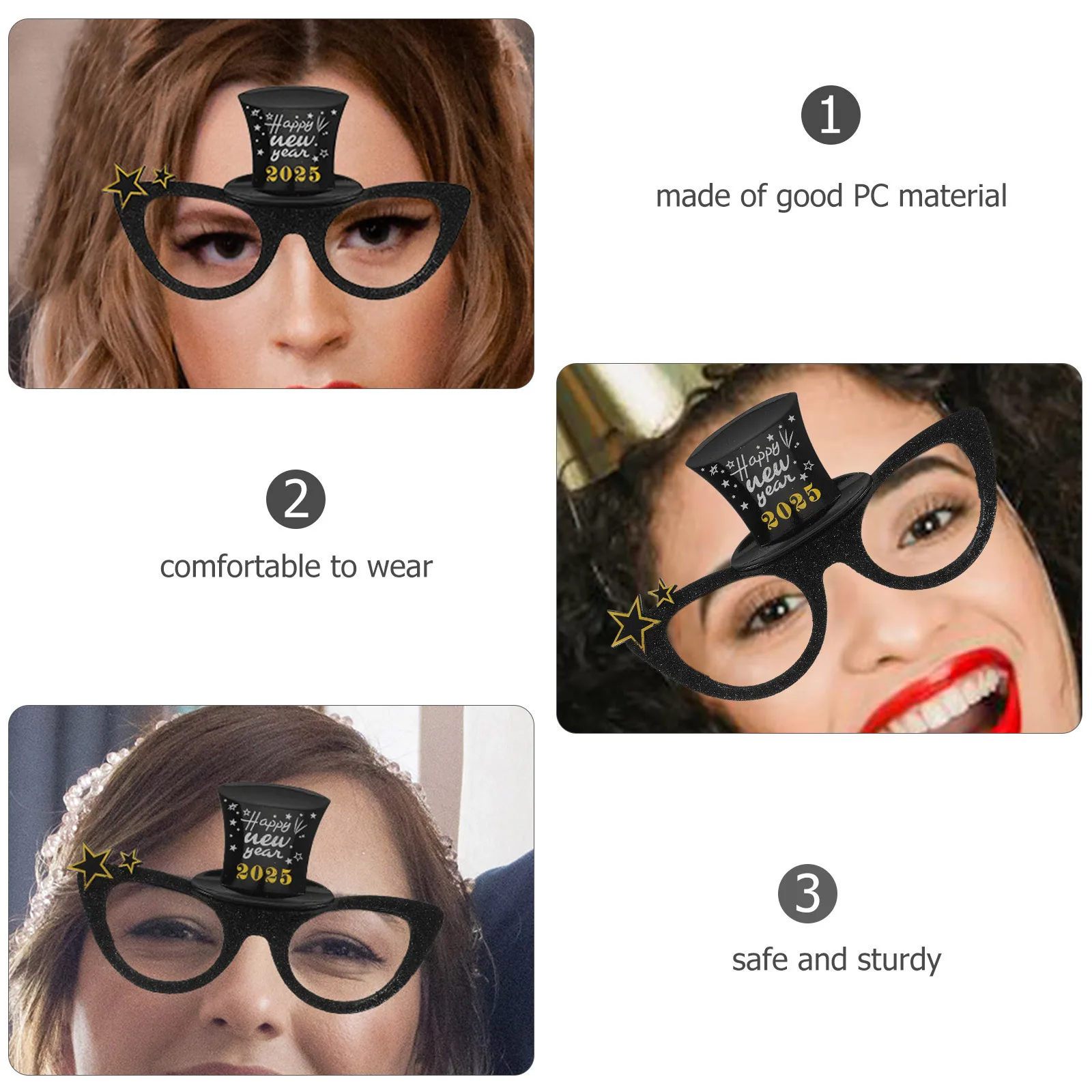 

Glasses Cat Eye Frame New Year Photo Props Eyewear Paper Decorative Mirror Decoration Happy Eyeglasses Man