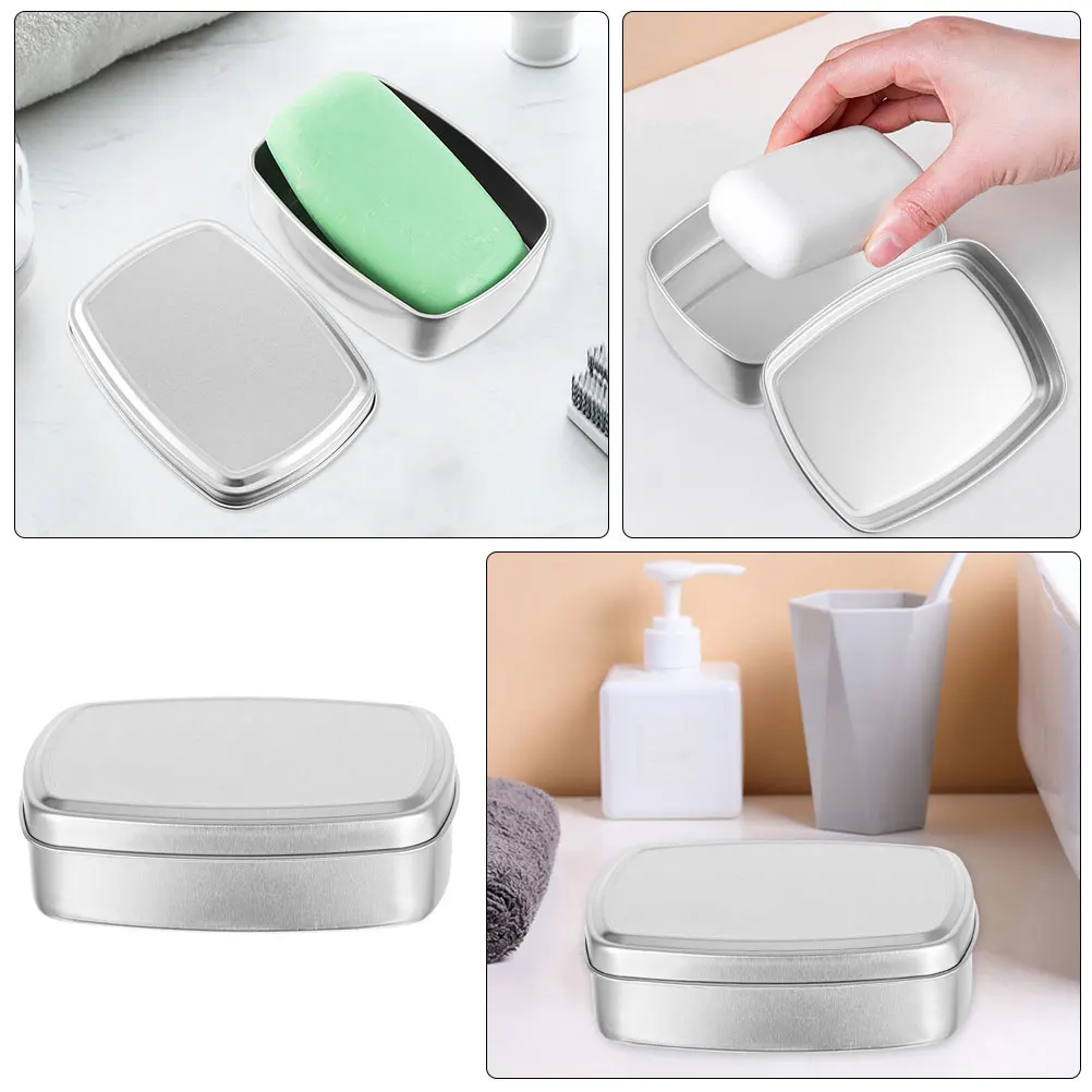 

5pcs Aluminum Tins Rectangular Storage Cans With Lid Portable Soap Box Small Metal Container For Travel Camping Sweets Packaging
