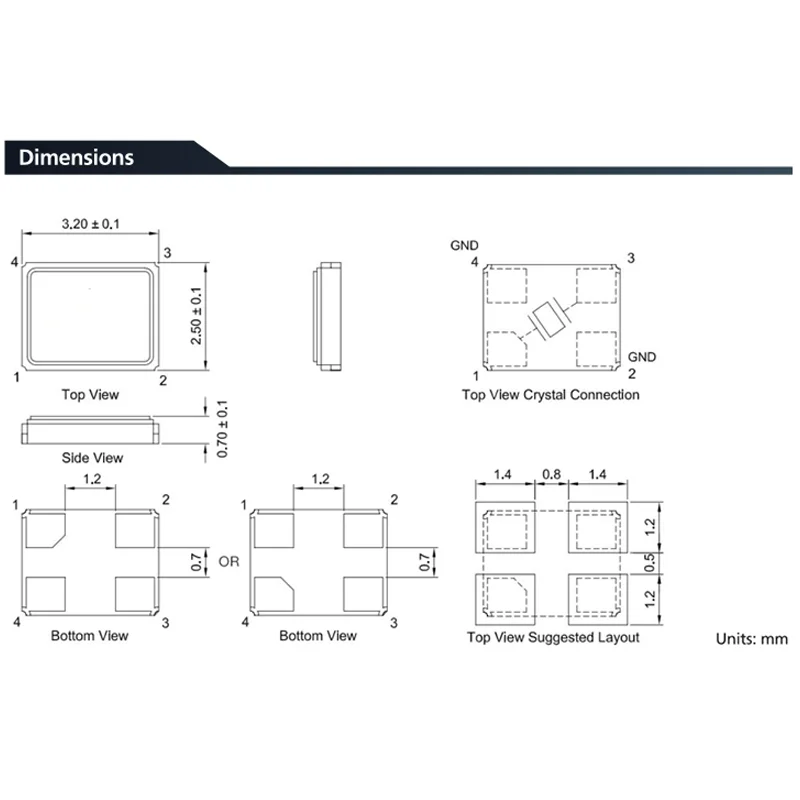 10 قطعة 3225 السلبي الكوارتز الرنان الكريستال مذبذب المعادن SMD 4pin 8Mhz 10m 11.0592M 11.2896m 12M 12.288M 13m 13.2256M