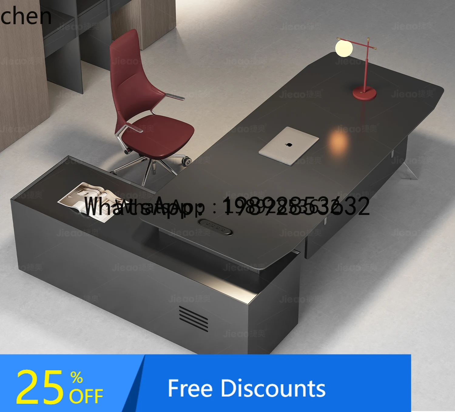 

ABC Simple Modern High-End Office Desk and Chair Set wood dining table