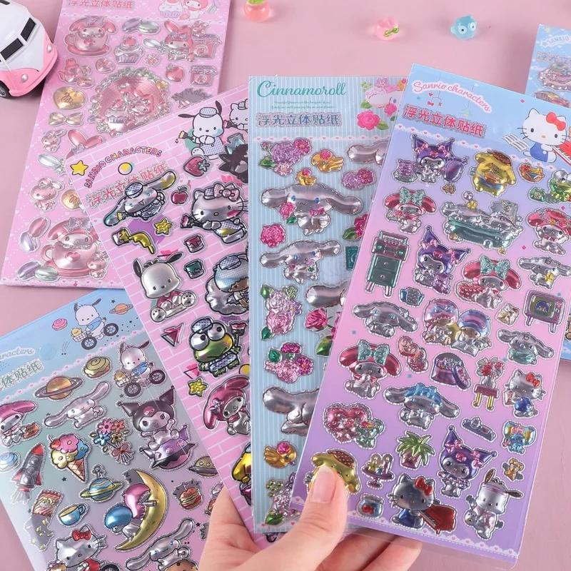 สติกเกอร์ 3 มิติ การ์ตูนเลเซอร์ สติกเกอร์ 3 มิติ DIY สำหรับตกแต่งไดอารี่ เคสโทรศัพท์ ของขวัญนักเรียน สติกเกอร์ขายดีจากญี่ปุ่น