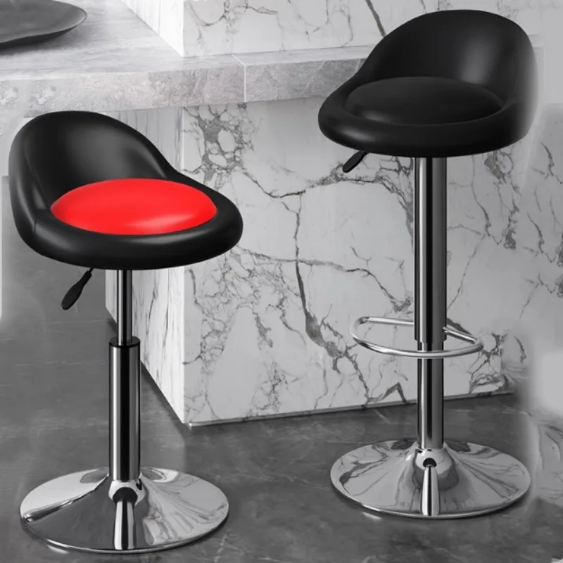 

High Black Bar Stools Modern Leather Swivel Kitchen Nordic Bar Chairs Designer Free Shipping Cadeira De Manicure Room Furniture