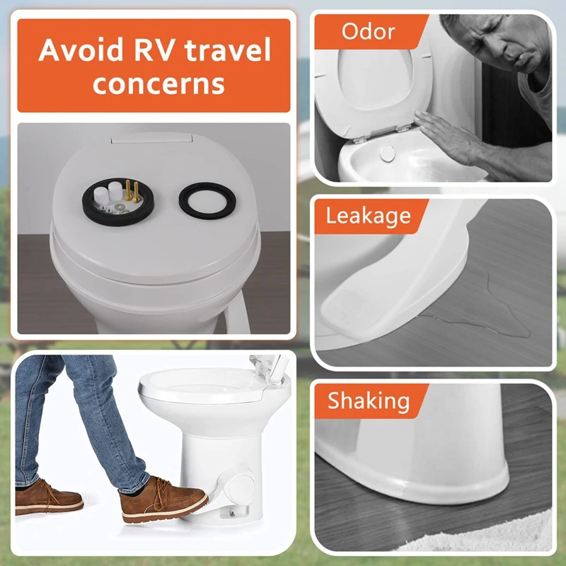 ABBN-RV Toilettendichtungsset, kompatibel mit Camper 300/310/320 RV-Toiletten zum Ersetzen 385311652   Teil der Toilettendichtung für Wohnmobile, 2-in-1-Kombi-Set