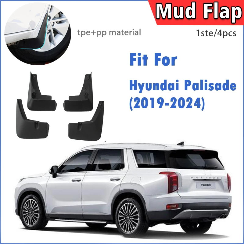 

Car Accessories Front Rear 4pcs FOR Hyundai Palisade Mudguard Mud Flaps Guard Splash Fenders 2019 2020 2021 2022 2023 2024