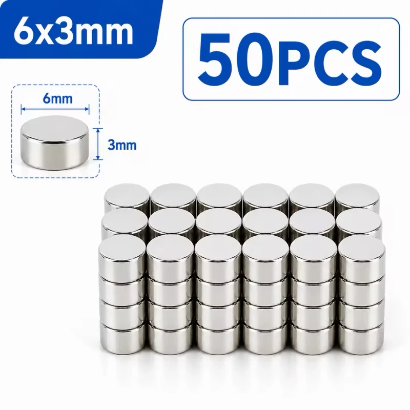 50 Stück Magnete für den 3D-Druck, 4x2 5x2 6x2 8x2 10x2mm Mini-Magnete für den 3D-Druck, Kühlschrank, Büro, Heimwerken, Basteln