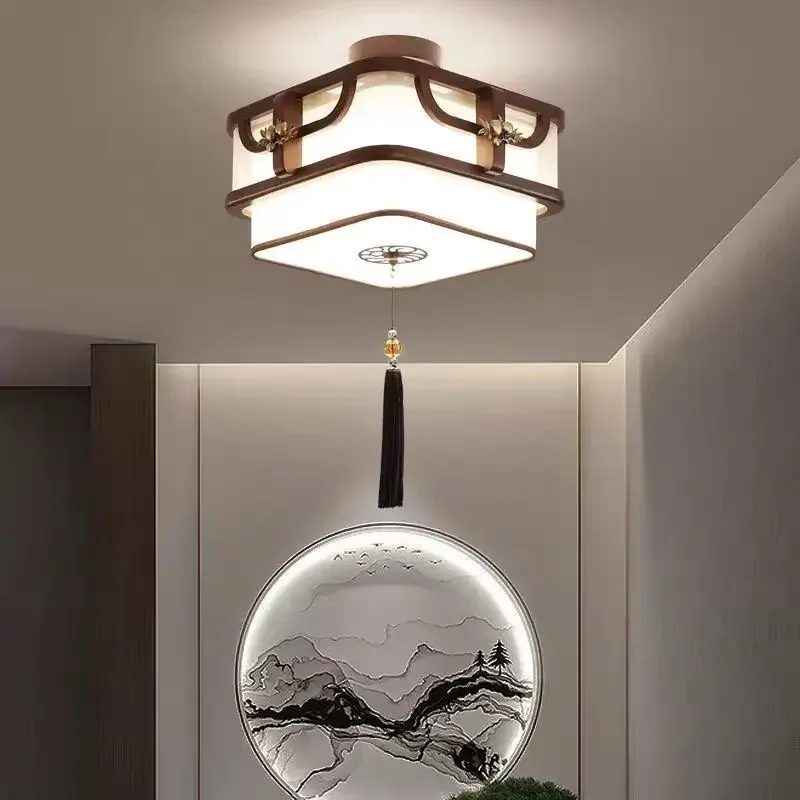 أضواء الممر الصيني الجديدة لعام 2025، مصابيح كلاسيكية على الطراز الصيني، دراسة غرفة نوم الأسرة، شرفة الممر، أضواء من الخشب الصلب