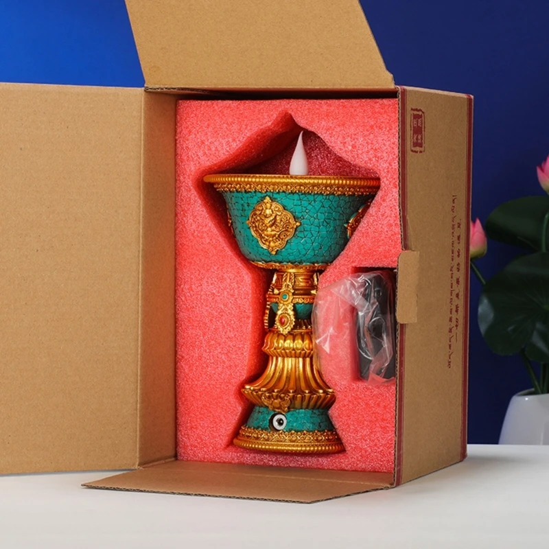Smokeless LED Buddhas Lamp LED Electronic Candlestick Desktop Ornament for Home