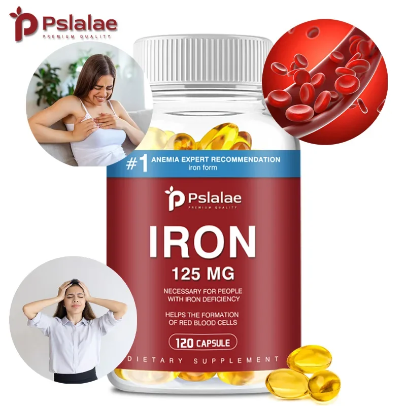 Iron Supplement 125mg - Promotes Red Blood Cell Formation and Metabolism, Dietary Capsule