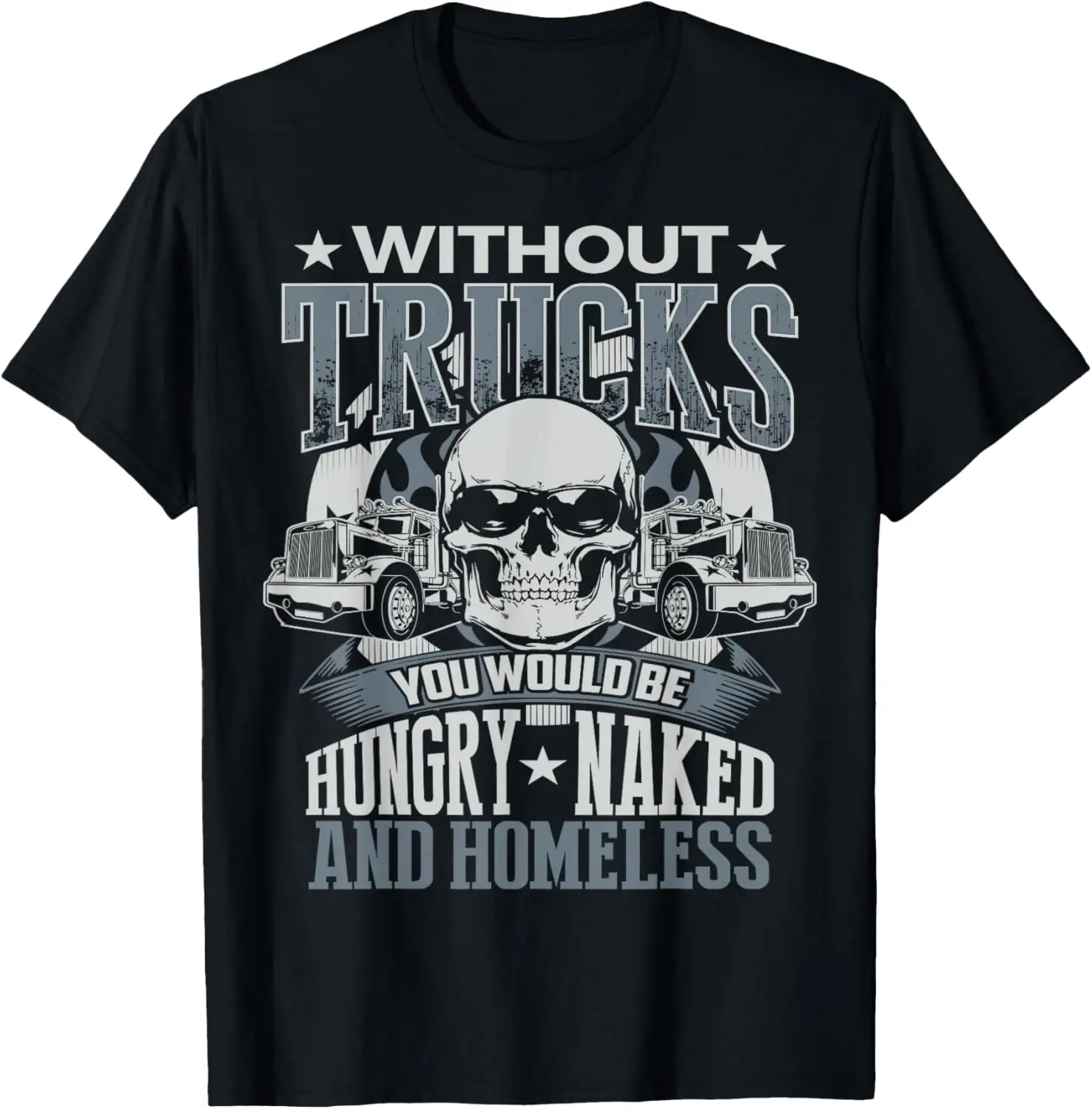 Novelty Truckers Truck Driver Funny T Shirt T-Shirt 100% Cotton Trendy Y2K Short-Sleeve Tee-Soft, Quick-Drying,