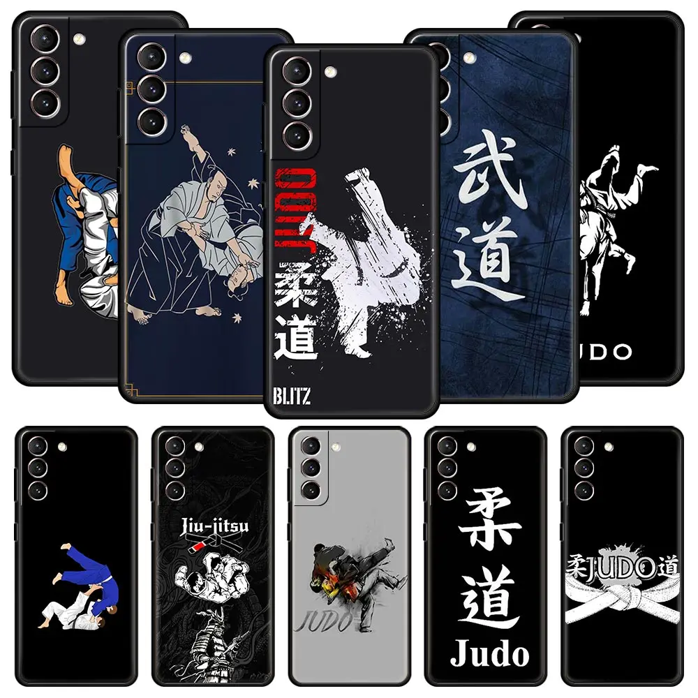 Japanese Martial Judo Soft Phone Case For Samsung Galaxy S25 Edge S24 Plus S23 FE S22 S21 S20 Ultra 5G S10 Black Protect Cover
