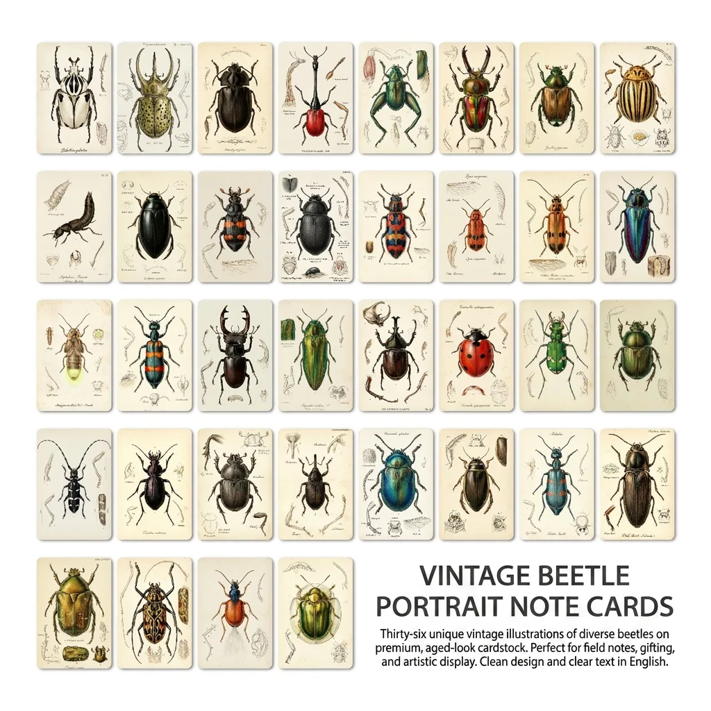 Postcard Set Retro Classic Bee - Collectible Vintage Greeting Cards ulasan dan harga