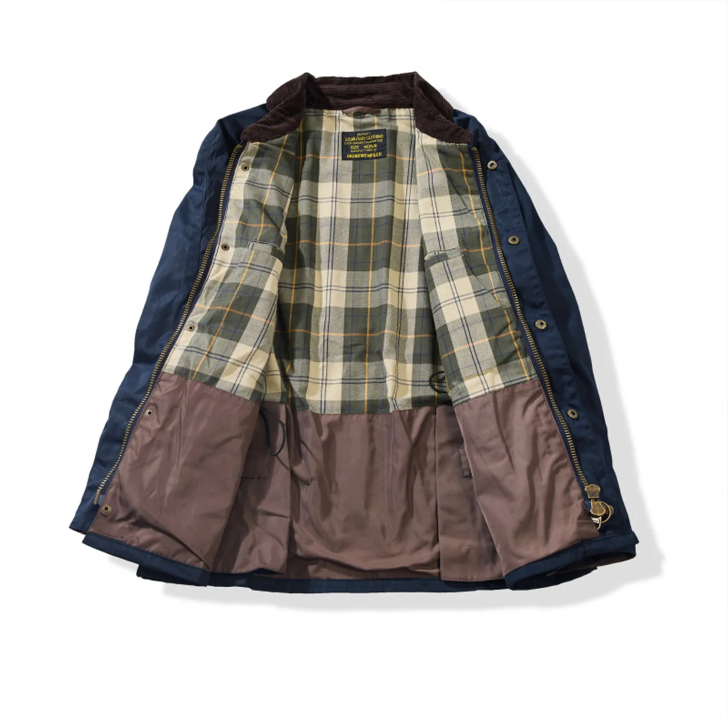 British Retro Casual Amekaji Waxed Hunting Oil Wax Jacket Medium Length Windbreaker, Customized Waist Fit