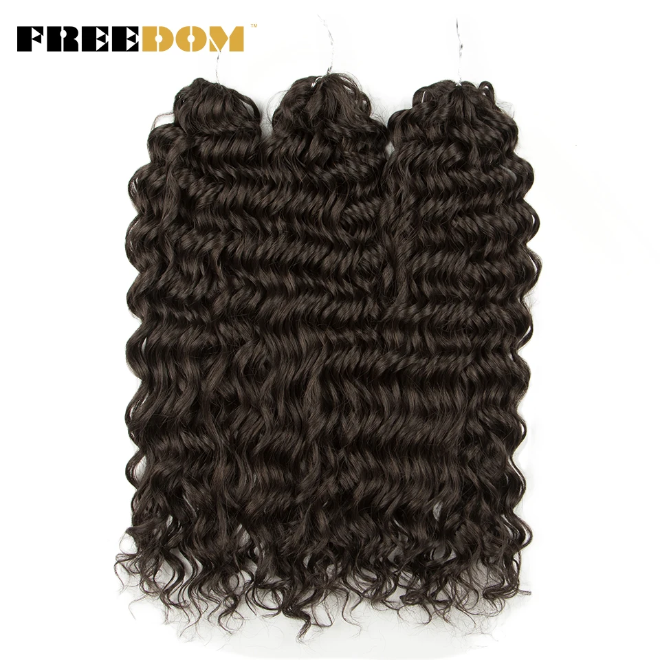 FREEDOM Synthetische Deep Wave Braids Jessica Hair 20 Zoll 300g Twist Crochet Hair Ombre Braun Ingwer Flechthaarverlängerung