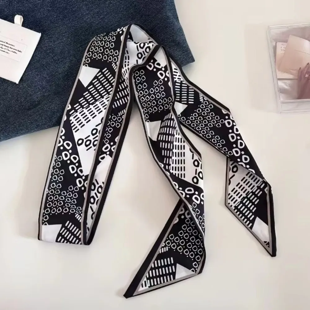 New 140*6cm Long Narrow Scarf Multi-Function Fashion Accessories Trendy Neckerchief Decorative Bag Tie Decoration For Women Gift