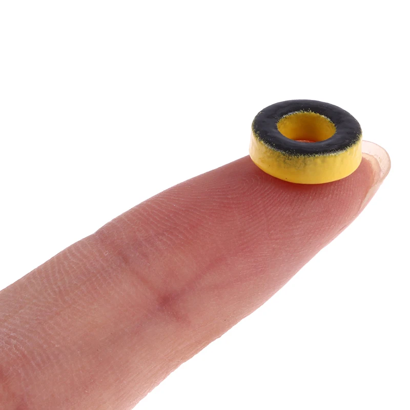 5Pcs T37-6 Iron Powder Cores 9.5*5.2*3.3mm AL=3.0nH/N2 8.5uo Iron Dust Core Ferrite Toroid Core Coating Yellow Gray