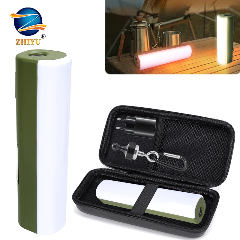 Outdoor LED Camping Lamp Built-in 2*18650 Rechargeable Torch RGB Atmosphere Lamp Portable Hook Tent Lamp Long Lasting Lantern