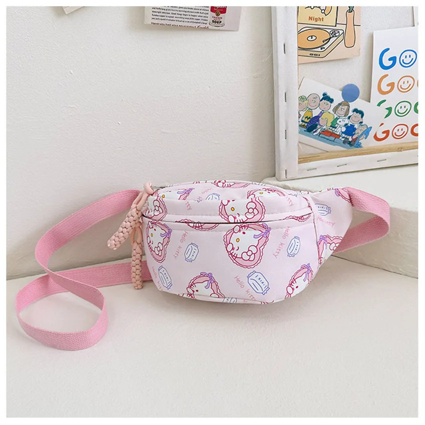 Sanrio Kuromi Chest Bag Cinnamoroll Crossbody Shoulder Bag Waist Storage Pouch My Melody Hello Kitty Coin Purse Kid Girl Gift