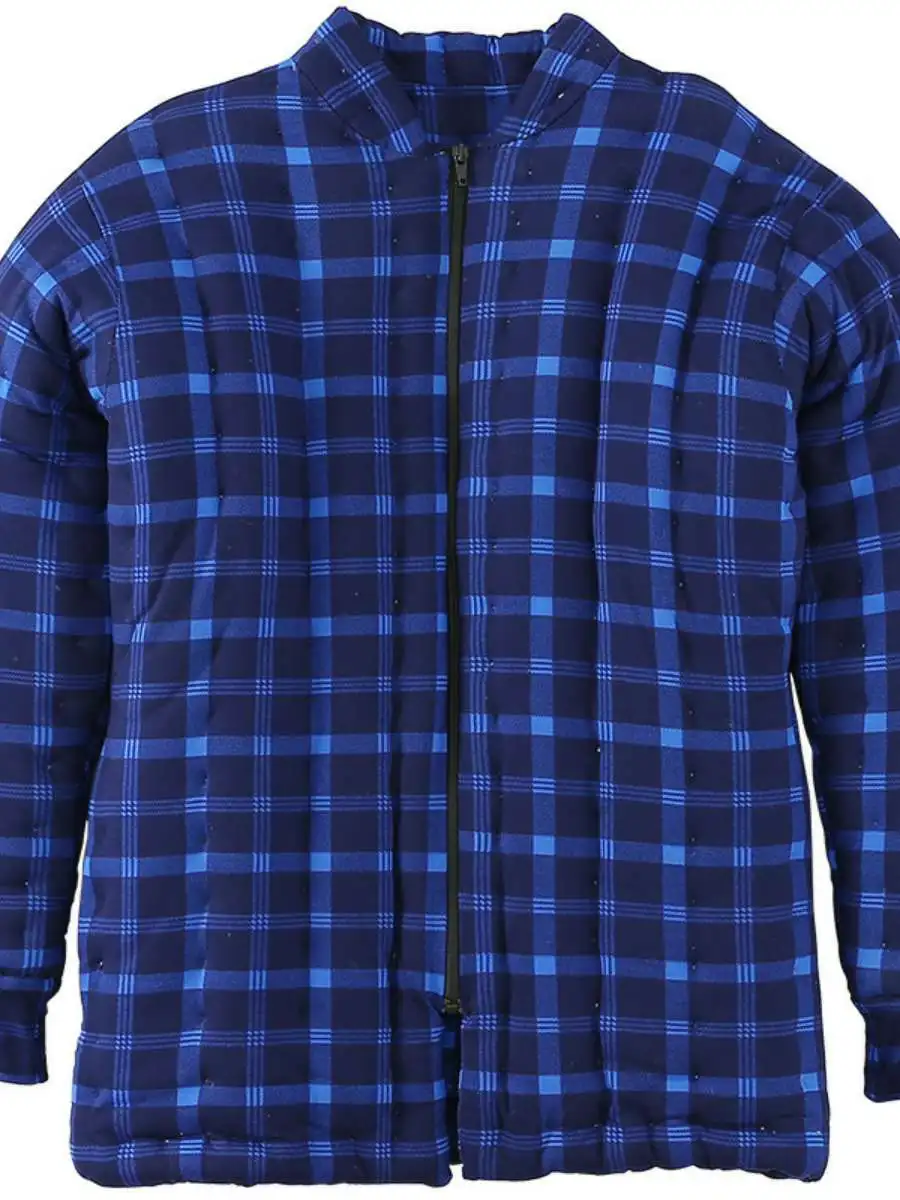 

Handmade Thiened Cotton Jaet Men's Winter Loose Warm Coat andpa Dad Sle Long Zipper Closure No Brand Registered