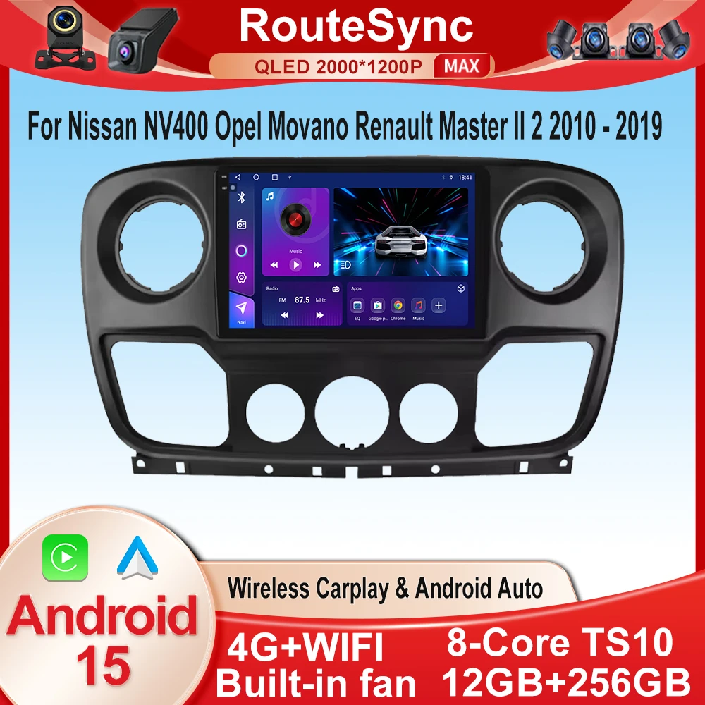 Android 15 para nissan nv400 opel movano renault master ii 2 2010 - 2019 rádio do carro reprodutor multimídia auto carplay vídeo gps 4g bt