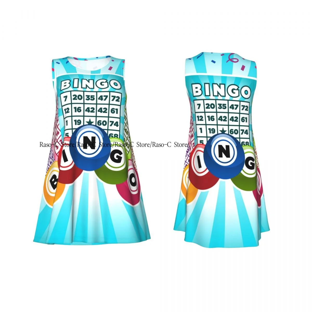 ชุดสตรีฤดูร้อนชุดลําลองเสื้อยืดชายหาดปกคลุมบิงโกการ์ดชุดถัง