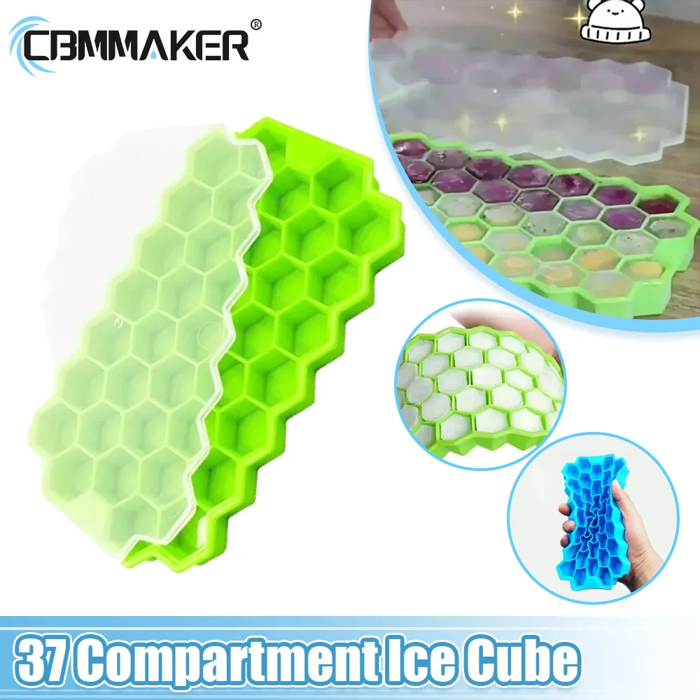 

37 Compartment Ice Cube Moulds Ice Maker Reusable Food-grade Silicone Ice Cube Moulds Bisphenol A Free Maker Suitable for Juices