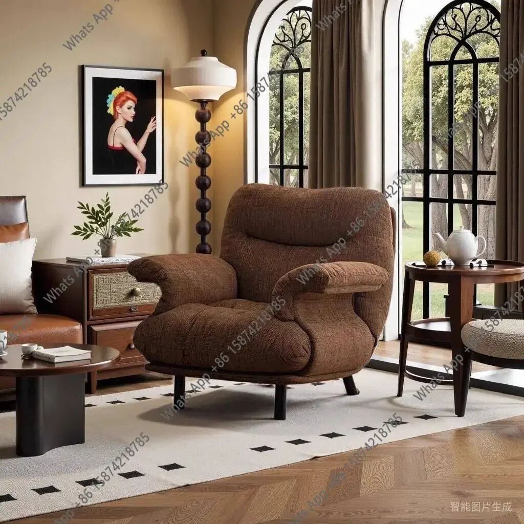 Medieval Single Sofa Chair Living Room Can Sleep And Lie Down Leisure Sofa Small Apartment Household High-footed Lazy Sofa X