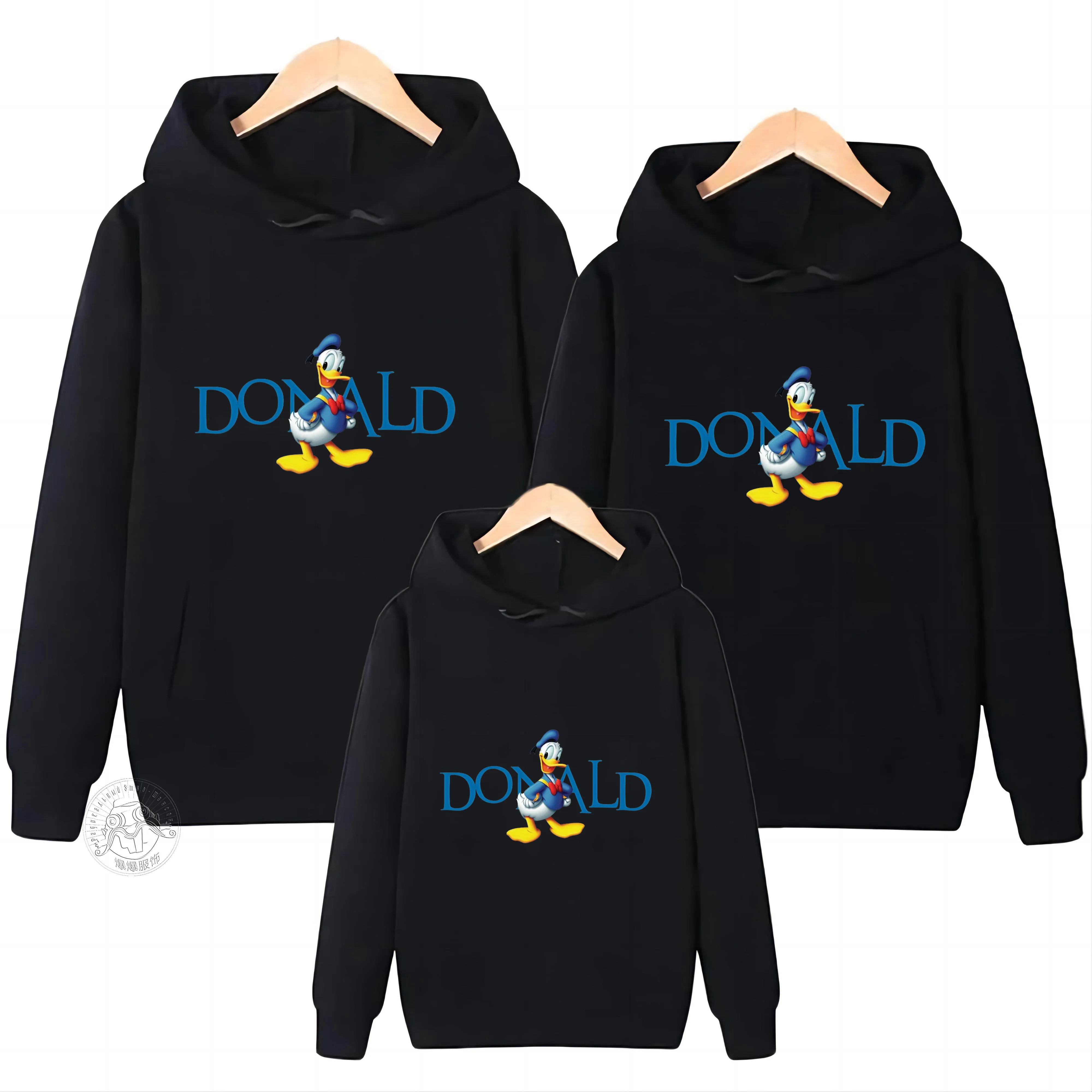 Hoodie family long sleeve sportswear cartoon printed Donald Duck graffiti hoodie simple spring and autumn men and women alike