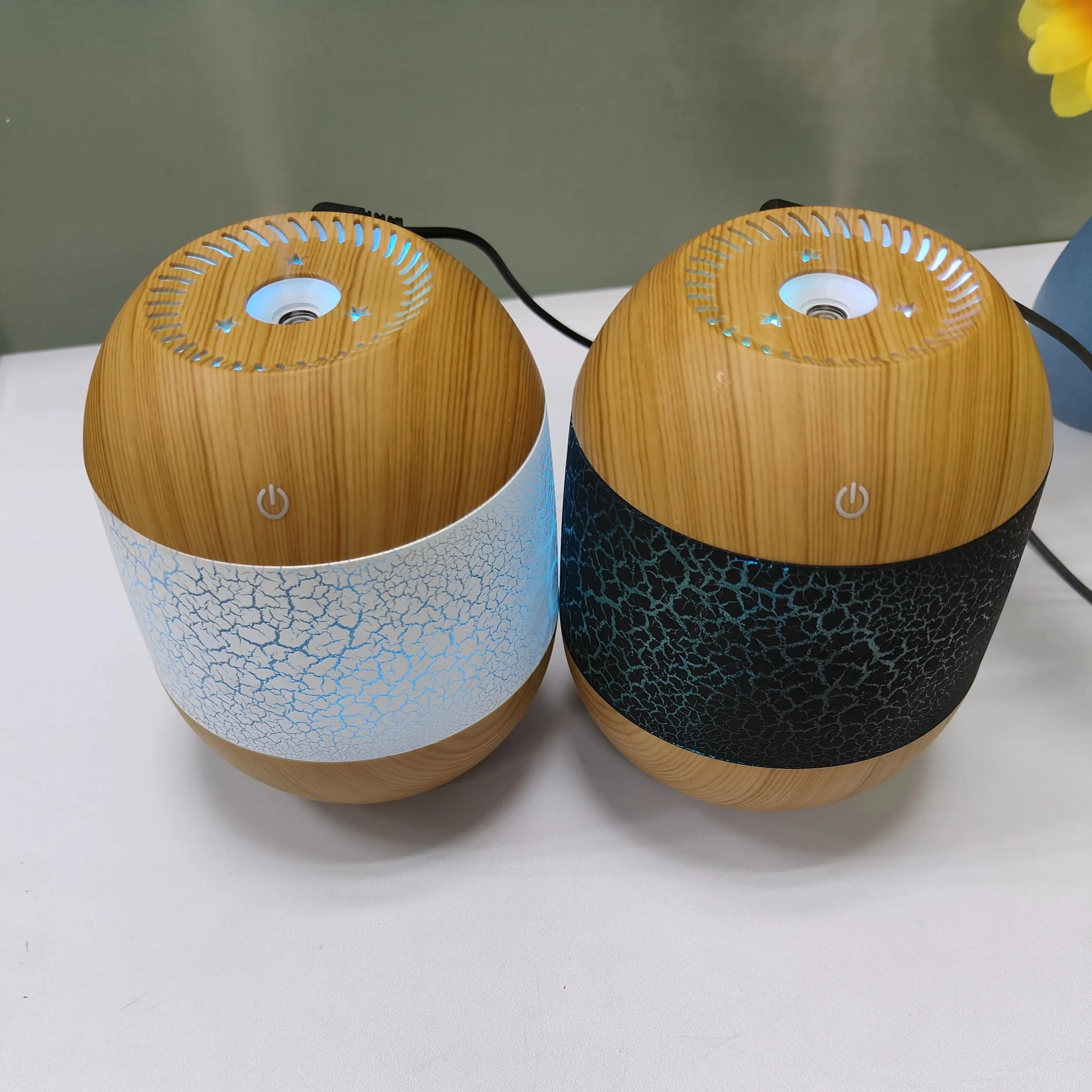 Crack Design Humidifier 700ml Large Capacity Air Humidifier with Gradient Light USB Ultrasonic Aroma Air Humidifier