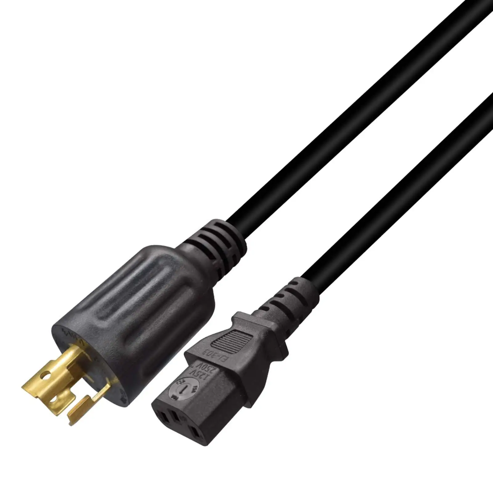 Power Cord Cable, L5-15P 320 C16 Feet 2M 125 Black, Heavy Duty Adapter Connector Accessories.