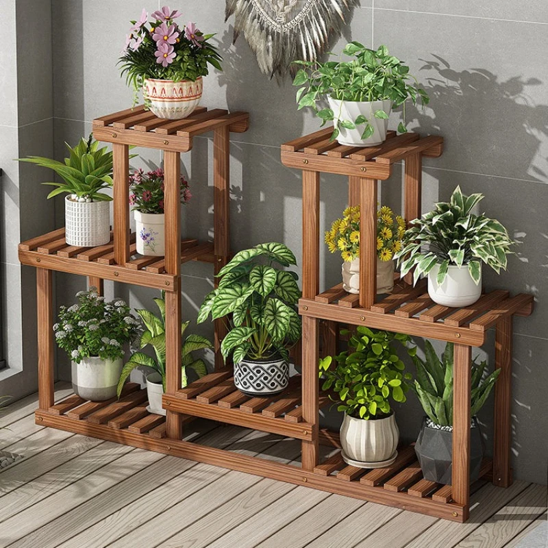 

Solid wood multi-layer plant stand Balcony aesthetic indoor Flowerpot display racks gardening полка для цветов Outdoor furniture