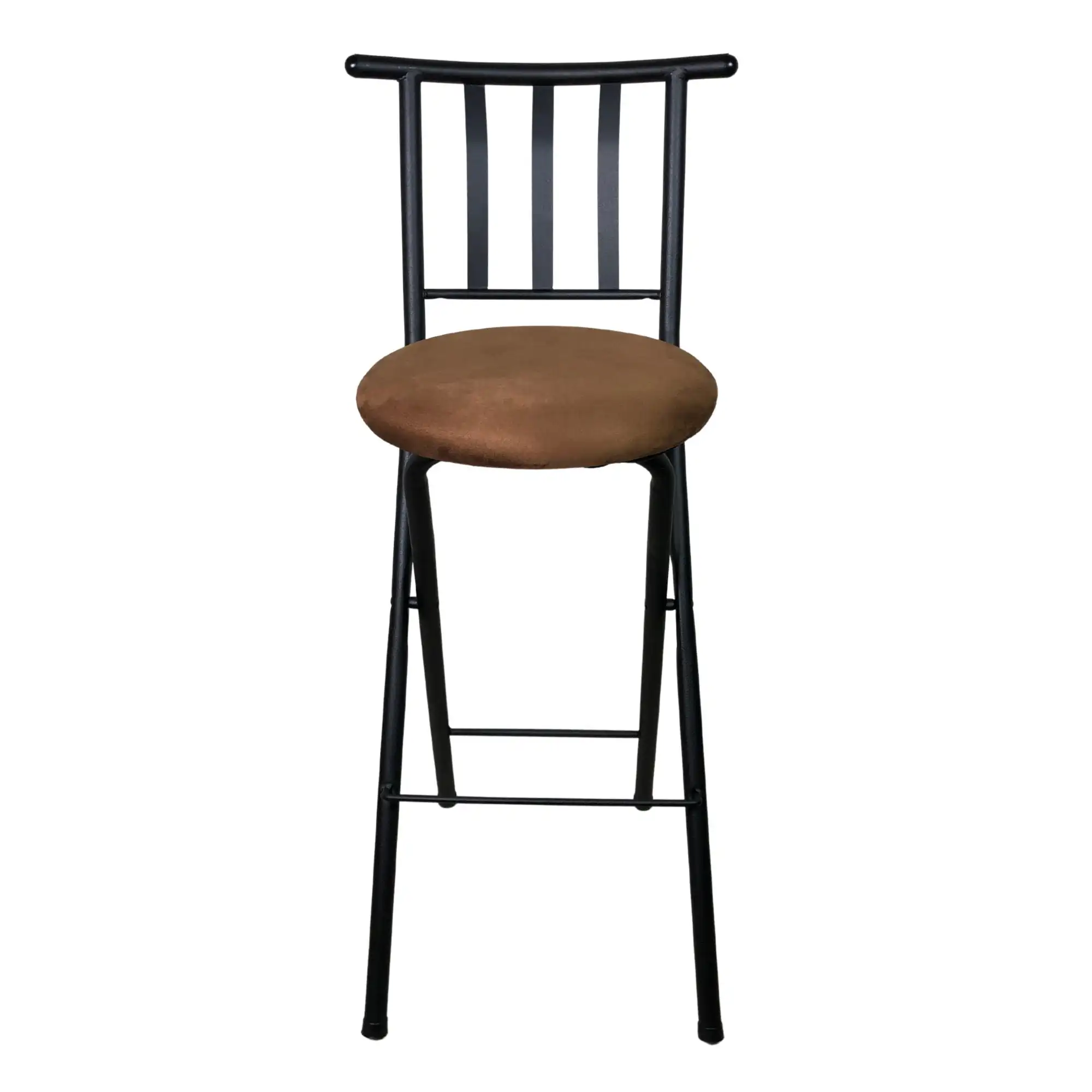 Indoor Bar Chairs Swivel Metal Folding Counter Stool with Slat Back