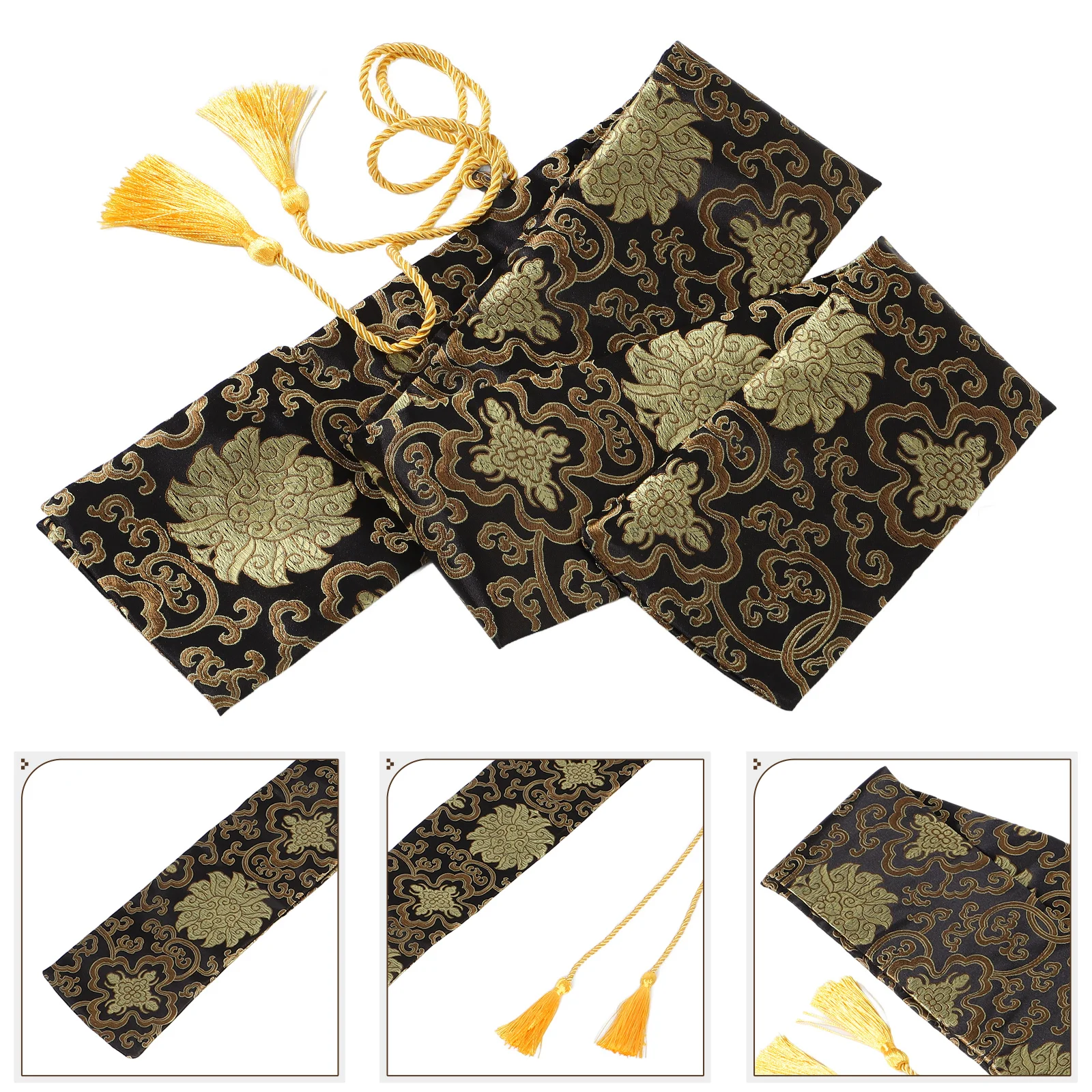 

Luxury Silk Bag for Kung Fu Japanese Samurai Calligraphy Storage Pouch Carrying Martial Arts Cover Large