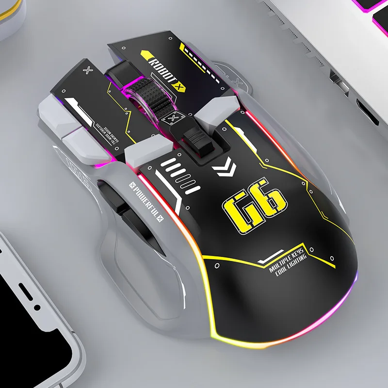 

Rechargeable Bluetooth Wireless Mouse Gaming Mouse 12-Key Macro Programming E-Sports RGB PC Gamer Mouse For Computer Laptop