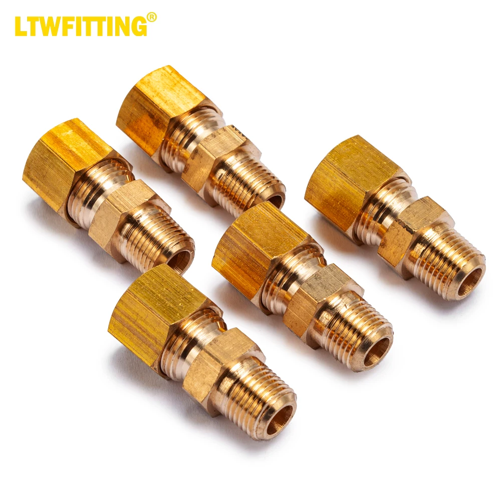 

LTWFITTING Brass 5/16-Inch OD x 1/8-Inch Male NPT Compression Connector Fitting(Pack of 5)