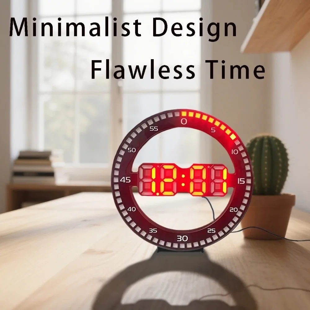 Simple Modern Led Digital Wall Clock Portable Jumping Seconds Luminous Wall Clock Wall Mounted Silent Electronic Clock Office