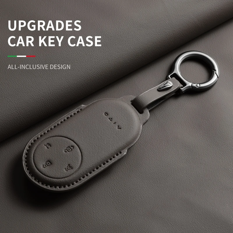 

Leather Car Key Case Same color interior For Huawei AITO M5 Set 2022 M7 M5EV M9 Accessories Protector Keychain