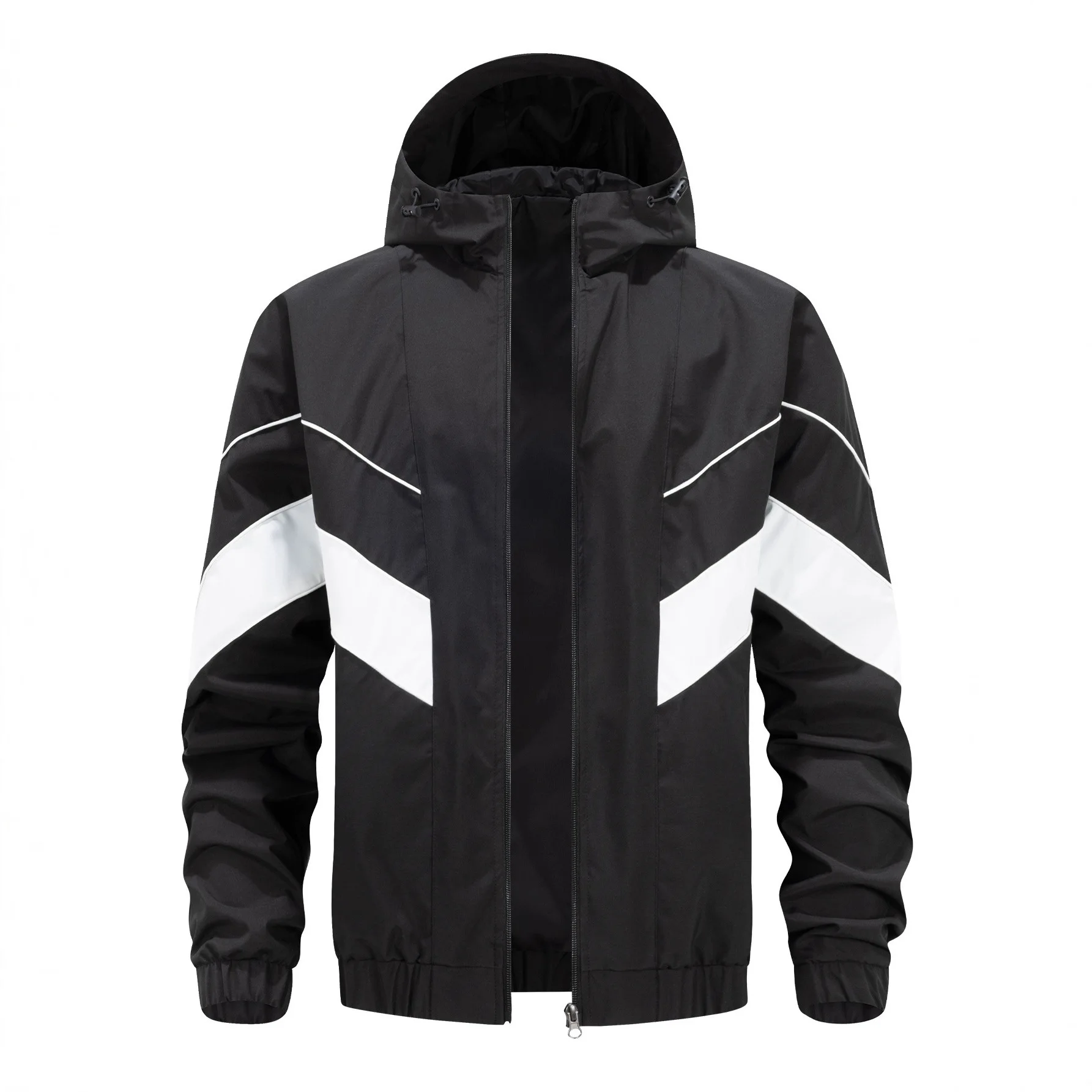 الخريف الرجال معطف فضفاض التباين اللون المرقعة السببية الذكور سترة طويلة الأكمام تنفس الرياضة في الهواء الطلق رجل مقنعين ملابس خارجية #3