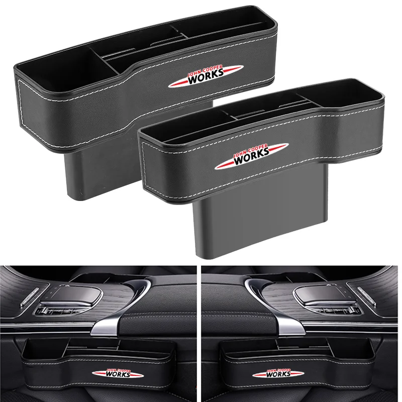 

High Capacity Leather Organizer Car Front Seat Gap Storage Boxes For MINI Coopers JCW F54 F55 F56 F57 F60 R55 R60 R61