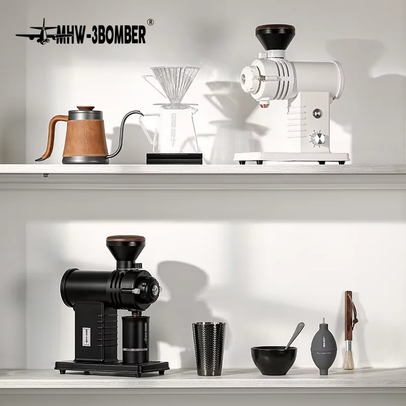 MHW-3BOMBER Customized Professional Coffee Tools Barista Accessories Shark Teeth Advanced Series Electric Coffee Grinder 4
