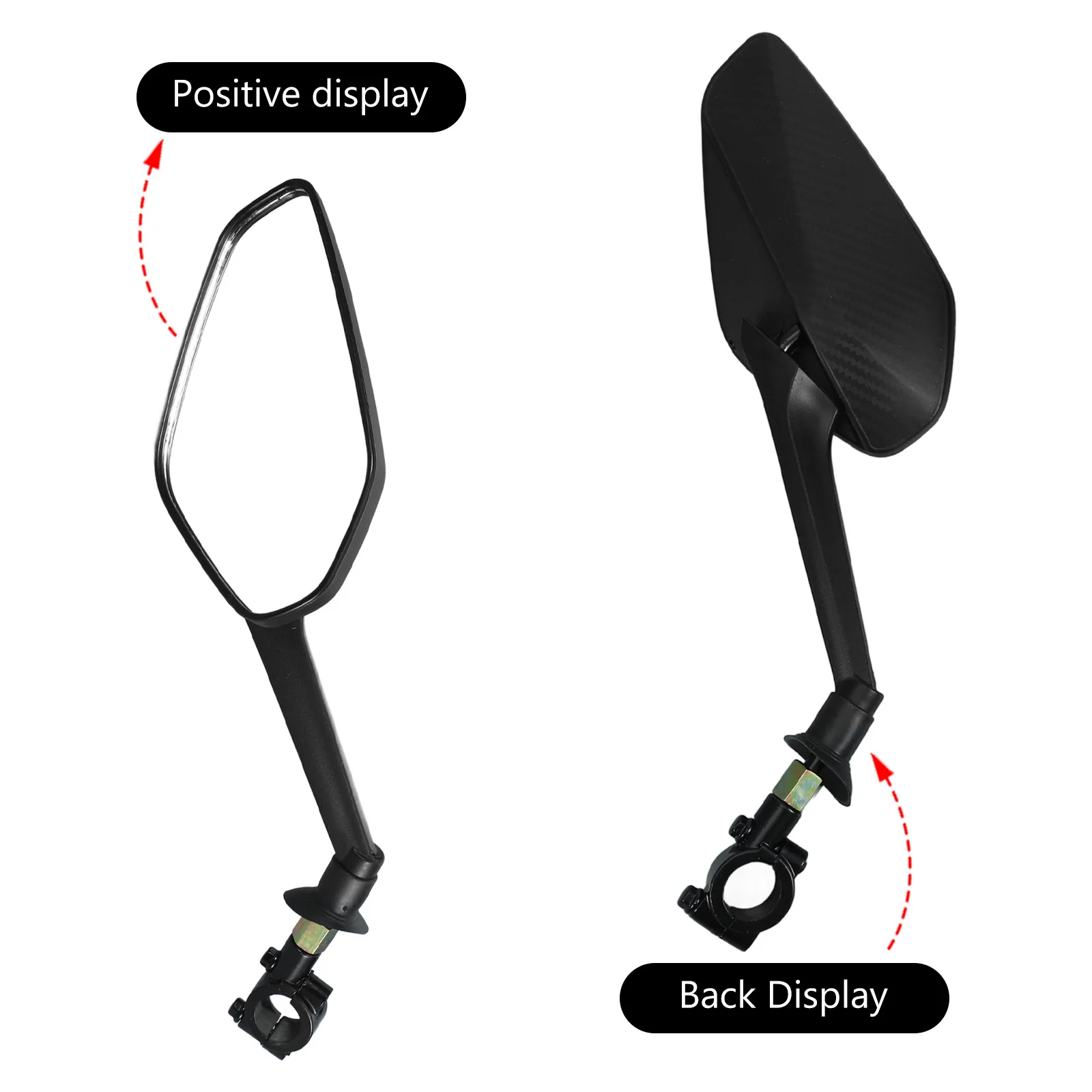 

1Set Bicycle Rear View Mirror Set High Durability Mirror Surface Material Fine Workmanship for Electric Bike Road Bike Tricycle