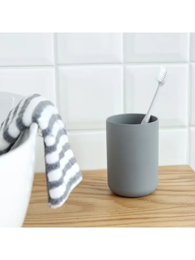 1PC Unbreakable Toothbrush Cup - 300ml Food-Grade PP, Anti-Slip Bathroom Tumbler for Travel/Home, Stackable & Dishwasher Safe