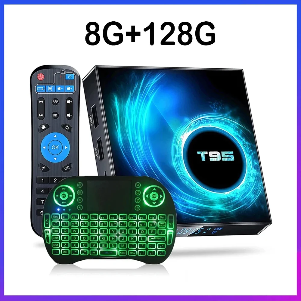 

T95 H616 Smart TV Box Android 14 Ethernet Dual Wifi 2.4G&5G Quad Core Support Ram8G Rom 32G 64G 128G 6K Set Top Box Media Player