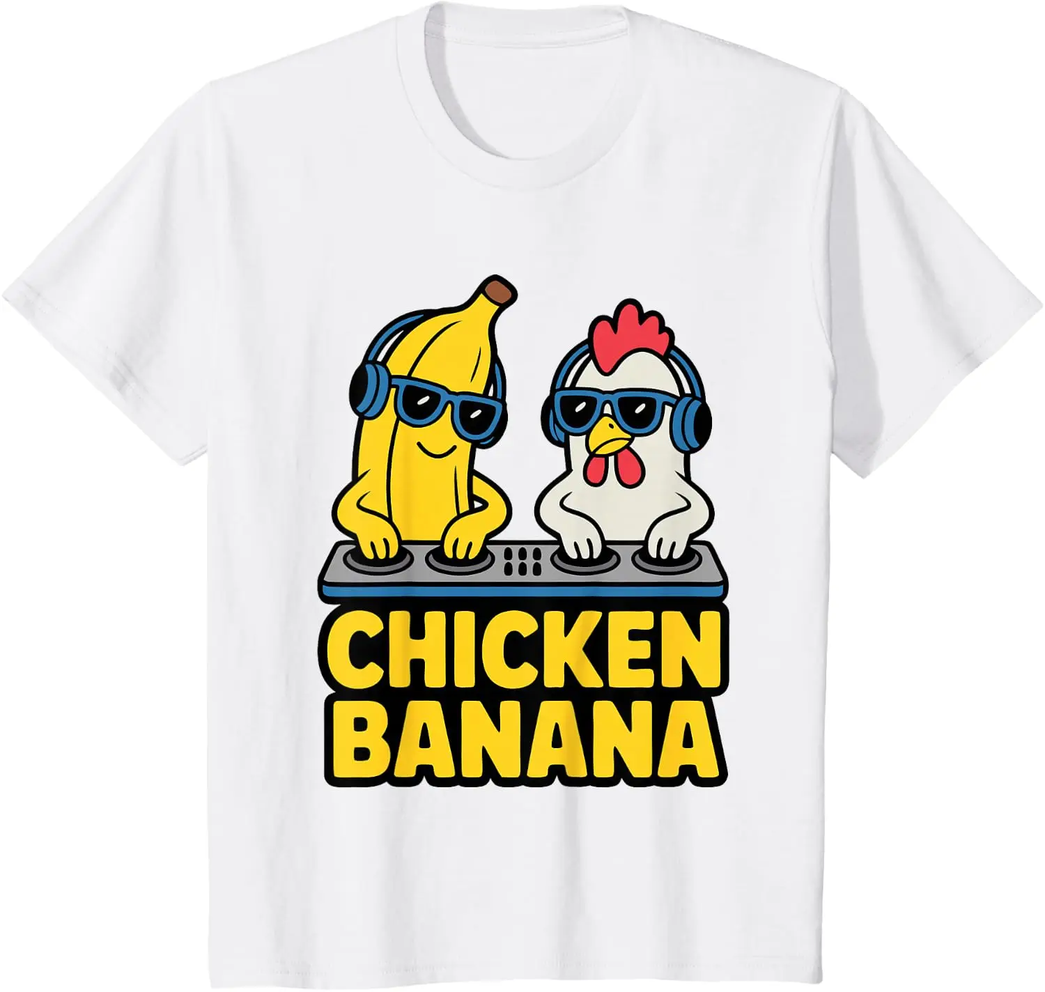 Funny Chicken Banana T-Shirt Unisex Children’s Wear Casual Funny Cotton Kid Graphic T Shirts Camiseta Streetwear