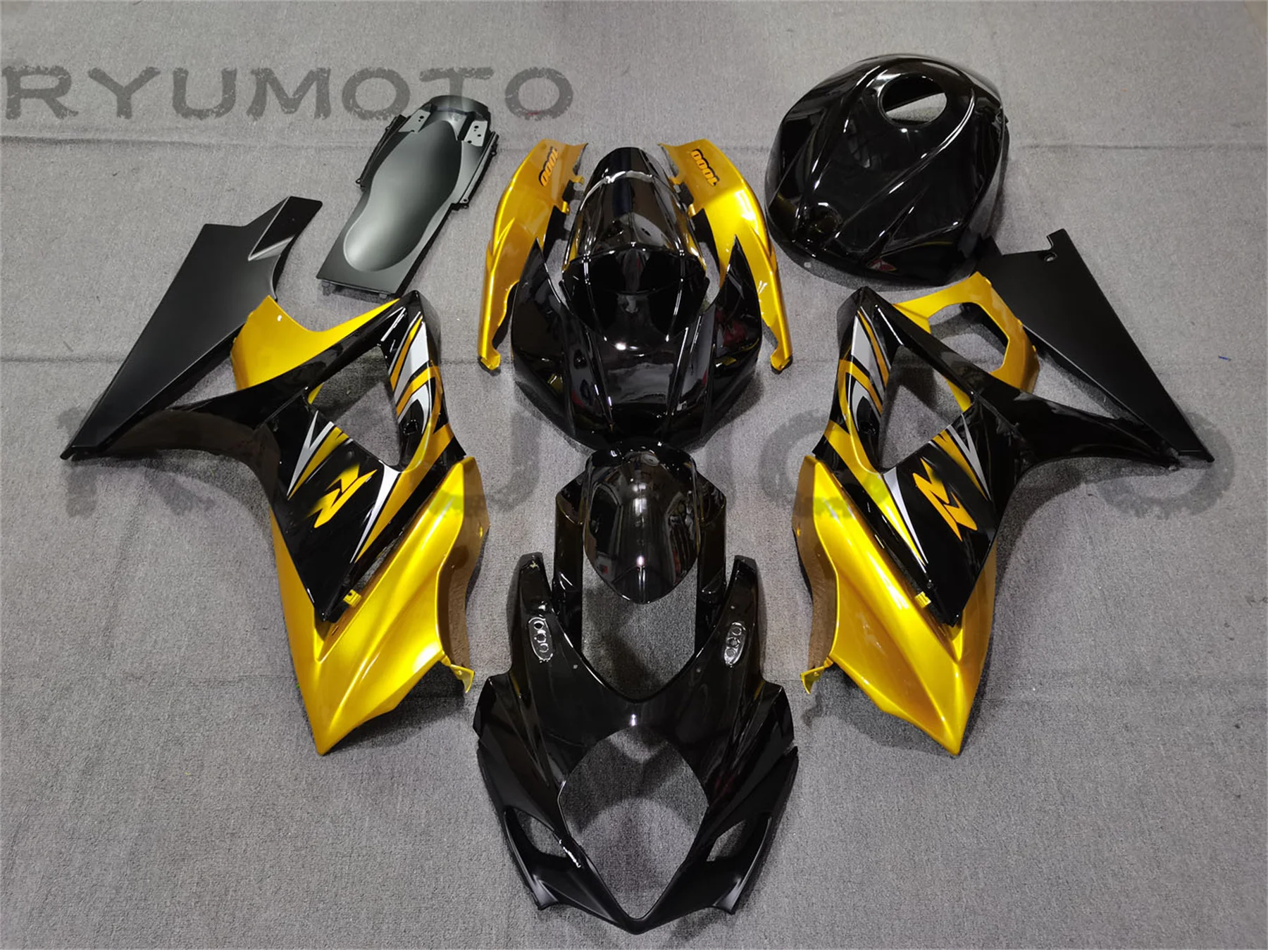 Xe Máy Mới Phun Fairing Dành Cho Xe Suzuki GSX-R1000 K7 07 08 GSXR1000 GSXR 1000 K7 GSXR1000 2007 2008 Fairings Đen Vàng