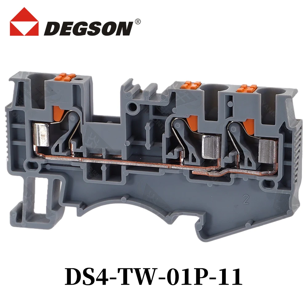 10Pcs DEGSON DS4-TW-01P-11-00ZH DS4-TW-PE D-DS4-TW Din rail terminal blocks Connector DS4-TW Phoenix  Contact RoHS 32A 800V
