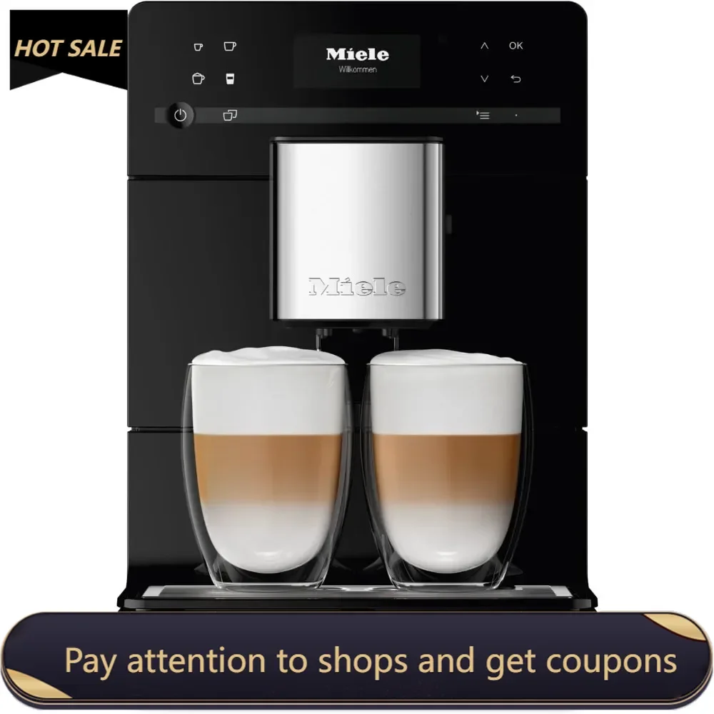 Automatic Bean-to-Cup Coffee Maker - With OneTouch for Two, aroma-preserving cone grinder, coffee pot, in Obsidian Black